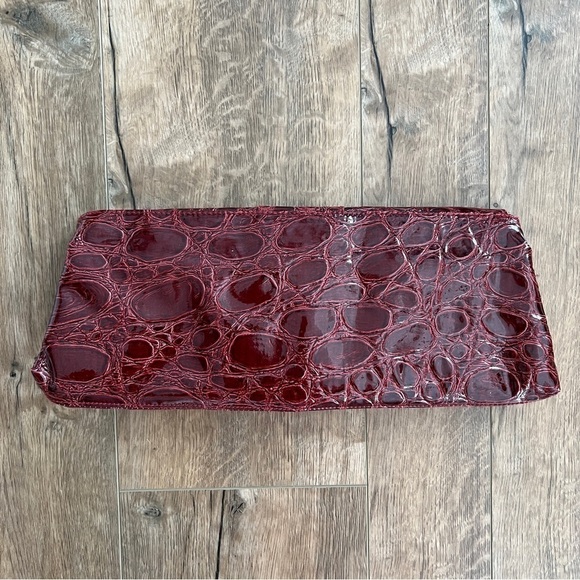 Milano Red Patent Textured Clutch Bag New with Tags - Picture 3 of 9